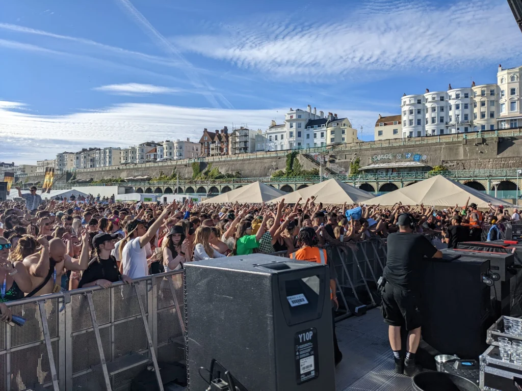 Invictus team working the front-of-stage barrier at a festival